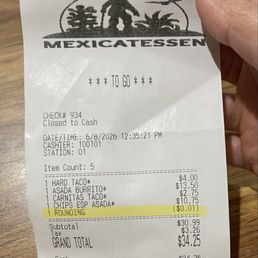 They round up to the next 5 cents