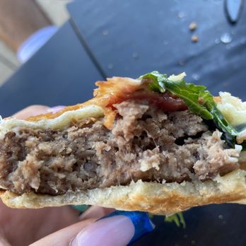 District Eatz - bacon cheeseburger (patty from a school cafeteria) - Acai Bowls Near Me - Clifton, Virginia