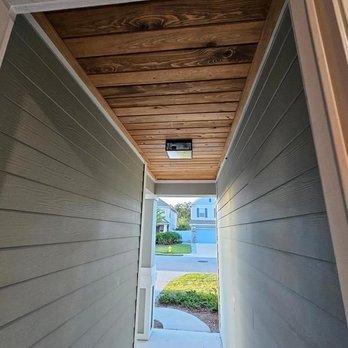 Coastal Ceiling Concepts - Tongue and groove entry ceiling - Carpenters Near Me - Palm Coast, Florida