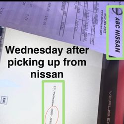 Az Mobile Reflash - ECU part number on Wednesday after picking up vehicle from nissan. With date at the top from when i took the picture plus the nissan receipt