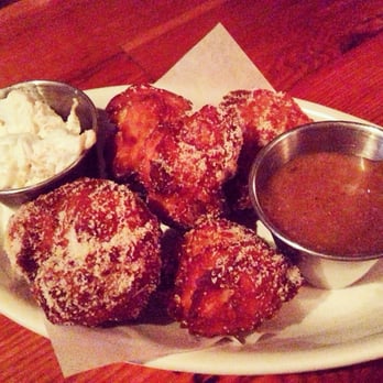 The Parlor - Pineapple zeppoles with almond caramel and coconut cream. - Pizza Near Me - Phoenix, Arizona The Parlor - Pineapple zeppoles with almond caramel and coconut cream. - Pizza Near Me - Phoenix, Arizona