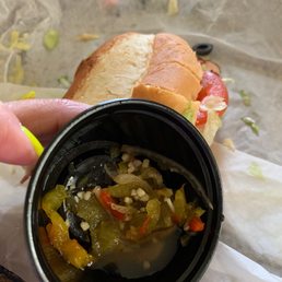 a person holding a hot dog