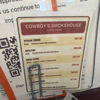 Cowboy’s Smokehouse  - Prices for beef. The meat is from Kanab UT. - Barbeque Near Me - Panguitch, Utah