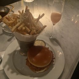 Chicken sandwich and fries