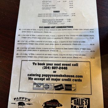 Pappy's Smokehouse - Menu - Barbeque Near Me - Saint Louis, Missouri