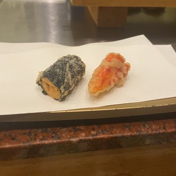 Tempura Endo - Sea urchin seaweed roll tempura and crab tempura - Japanese Near Me - Beverly Hills, California Tempura Endo - Sea urchin seaweed roll tempura and crab tempura - Japanese Near Me - Beverly Hills, California