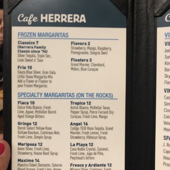 Cafe Herrera - Margarita menu - Tex-Mex Near Me - Dallas, Texas Cafe Herrera - Margarita menu - Tex-Mex Near Me - Dallas, Texas