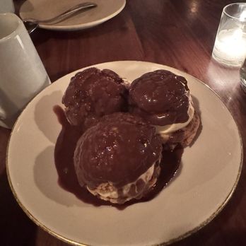 The Loyalist - Fab profiteroles for desert with vanilla miso ice cream! - New American Near Me - Chicago, Illinois