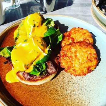 Driftwood Kitchen - Egg Dk Benedict with steak - Seafood Near Me - Laguna Beach, California