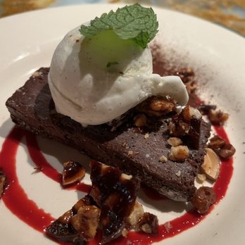 Rigo - CHOCOLATE CASSATA - Yum Italian ice cream cake with raspberry sauce, carmel nuts, and vanilla gelato - Spanish Near Me - Honolulu, Hawaii Rigo - CHOCOLATE CASSATA - Yum Italian ice cream cake with raspberry sauce, carmel nuts, and vanilla gelato - Spanish Near Me - Honolulu, Hawaii