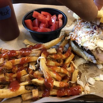 Mission BBQ - Loaded turkey sandwich, ketchup flooded fries. - Barbeque Near Me - Davie, Florida Mission BBQ - Loaded turkey sandwich, ketchup flooded fries. - Barbeque Near Me - Davie, Florida
