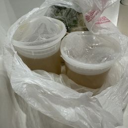 two cups of coffee in a plastic bag two cups of coffee in a plastic bag
