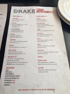 Menu photo 6 Drake Downtown Bend Bend, OR
