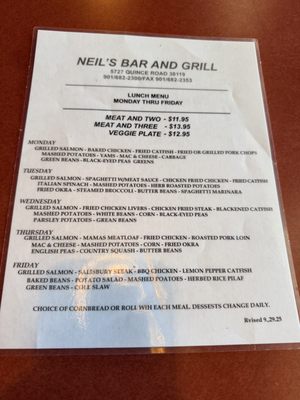 Menu photo 3 Neil's Grille and Bar Memphis, TN Menu photo 3 Neil's Grille and Bar Memphis, TN