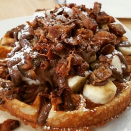 Waffles with Nutella and Bacon