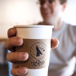 Refuge Coffee - Signature latte: local honey & cinnamon
