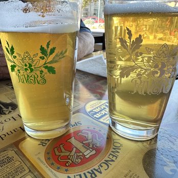 Three Rivers Brewery - two glasses of beer on a table - Breweries Near Me - Farmington, New Mexico Three Rivers Brewery - two glasses of beer on a table - Breweries Near Me - Farmington, New Mexico