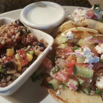 BJ's Restaurant & Brewhouse - Mediterranean Chicken Pita - Pizza Near Me - Austin, Texas BJ's Restaurant & Brewhouse - Mediterranean Chicken Pita - Pizza Near Me - Austin, Texas