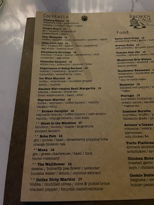 Menu photo 2 The Broken Cage Denver, CO