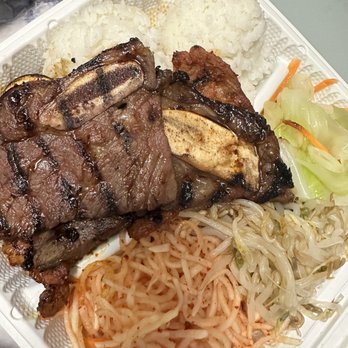 Red Pepper Korean BBQ - Kalbi plus 4 sides: raddish is my favorite - Korean Near Me - Honolulu, Hawaii