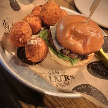 Sam Walker’s - The 1675 Burger with bacon & cheddar tots - American Near Me - Woburn, Massachusetts