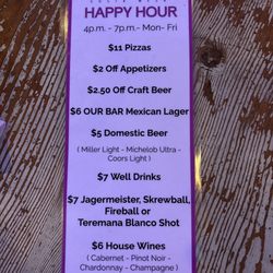Happy Hour M-F 4-7p