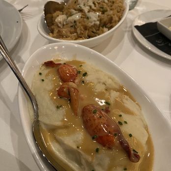 Eddie V's Prime Seafood - Lobster Butter Poached Lobster Mashed Potatoes and Crab Fried Rice! - Seafood Near Me - Palm Beach Gardens, Florida Eddie V's Prime Seafood - Lobster Butter Poached Lobster Mashed Potatoes and Crab Fried Rice! - Seafood Near Me - Palm Beach Gardens, Florida