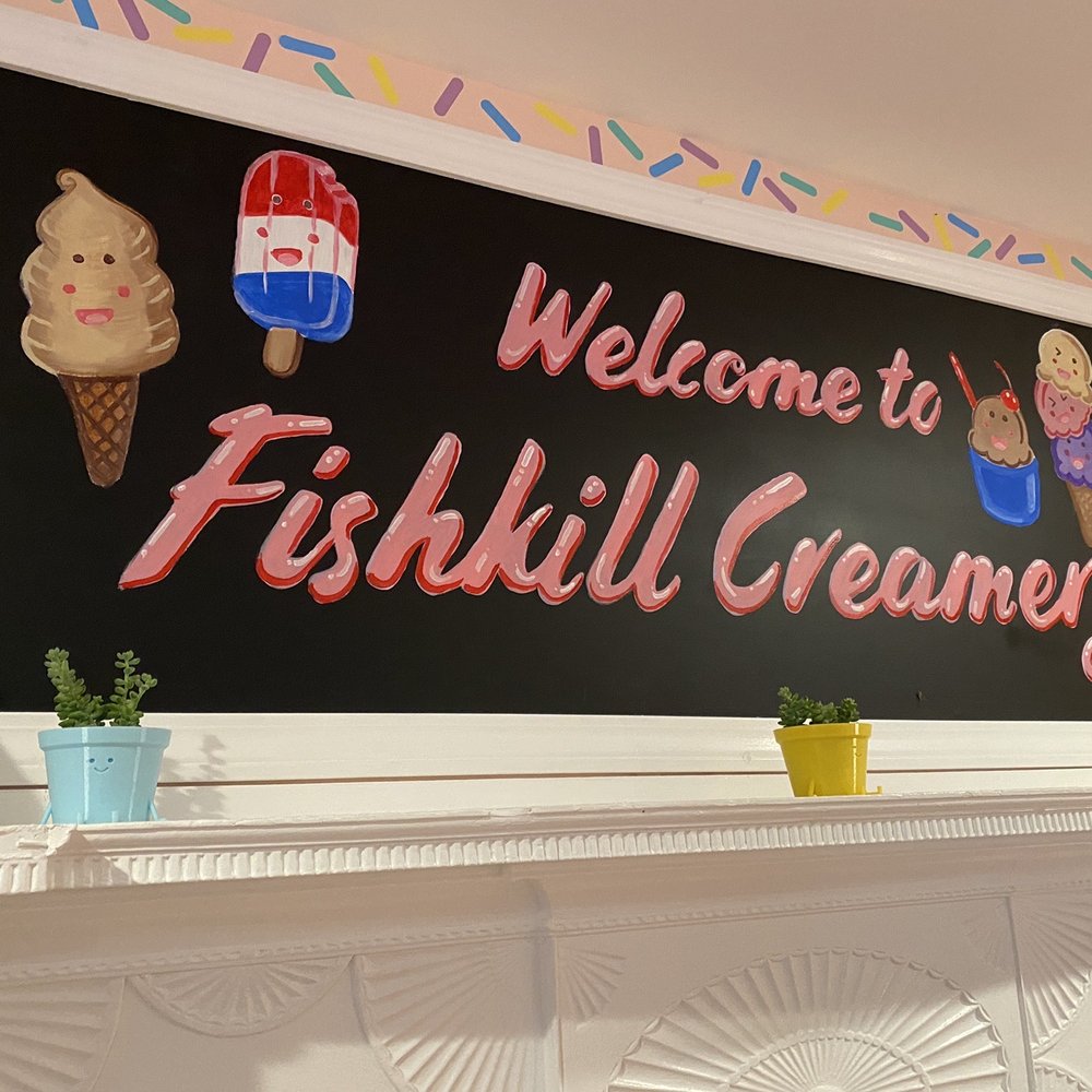 Fishkill Creamery - a sign with ice creams on it - Ice Cream & Frozen Yogurt Near Me - Fishkill, New York