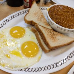 Egg, toast, and chili Egg, toast, and chili
