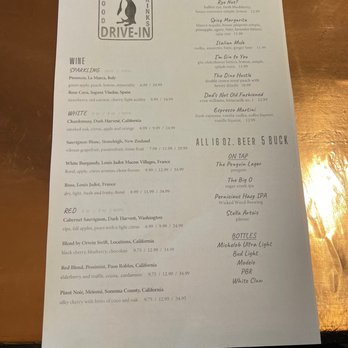 Penguin Drive In - Drink Menu - Burgers Near Me - Charlotte, North Carolina