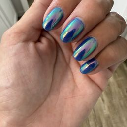 Blue Chrome nails Blue Chrome nails