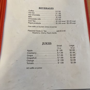 Early Bird Cafe - Menu page 4/4 as of 5/20/23 - American Near Me - Pine, Arizona Early Bird Cafe - Menu page 4/4 as of 5/20/23 - American Near Me - Pine, Arizona