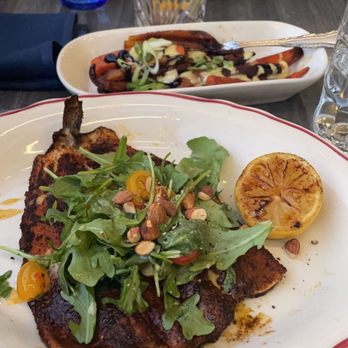 The Whale Chicago - blackened trout, and in the background fried chicken and pimento mac and cheese. - New American Near Me - Chicago, Illinois The Whale Chicago - blackened trout, and in the background fried chicken and pimento mac and cheese. - New American Near Me - Chicago, Illinois