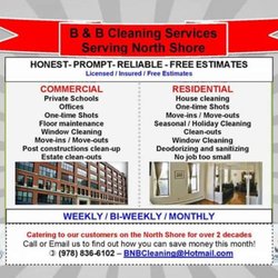 B & B Cleaning Services - Call for free estimate