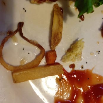Montana's - The "random stuff" I found in my burger despite the fact that I didn't order French fries and it did come with onions or carrot - Canadian (New) Near Me - St. Albert, Alberta Montana's - The "random stuff" I found in my burger despite the fact that I didn't order French fries and it did come with onions or carrot - Canadian (New) Near Me - St. Albert, Alberta