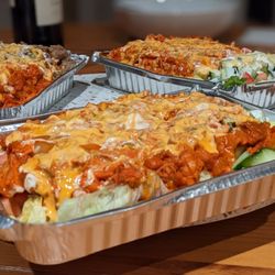 Bitez - Chicken over rice platter, chicken salad, and combo salad (chicken and lamb)