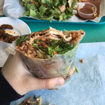 Lona's Lil Eats - Grilled chicken wrap with rice paper wrapper and the lime peanut side salad. Nom nom nom - Asian Fusion Near Me - St Louis, Missouri Lona's Lil Eats - Grilled chicken wrap with rice paper wrapper and the lime peanut side salad. Nom nom nom - Asian Fusion Near Me - St Louis, Missouri