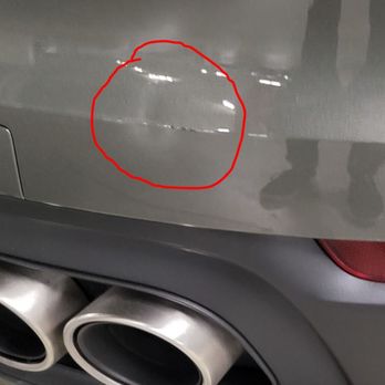 The Bumper Zone - Before: slight dent and paint scrape! - Body Shops Near Me