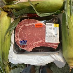 Willis' Marketplace - CC Ribeye stk and fresh sweet corn.