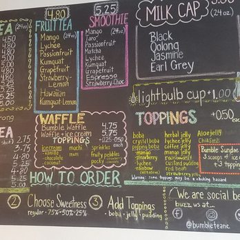 Bumble Tea - The menu as of Oct 2019 - Coffee & Tea Near Me - Raleigh, North Carolina Bumble Tea - The menu as of Oct 2019 - Coffee & Tea Near Me - Raleigh, North Carolina