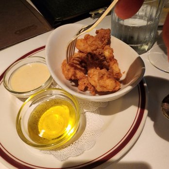Chops Lobster Bar - Never heard of a breaded dish served with drawn butter. Here is the lobster with a McDonald's honey mustard sauce. - Seafood Near Me - Boca Raton, Florida Chops Lobster Bar - Never heard of a breaded dish served with drawn butter. Here is the lobster with a McDonald's honey mustard sauce. - Seafood Near Me - Boca Raton, Florida