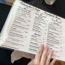 Breakfast menu May 2025