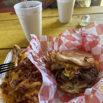 Hookers Grill - Double cheeseburger with bacon and cheese fries. - Burgers Near Me - Fort Worth, Texas Hookers Grill - Double cheeseburger with bacon and cheese fries. - Burgers Near Me - Fort Worth, Texas