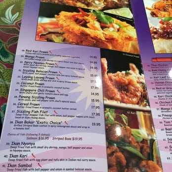 Layang Layang - Seafood menu page - Malaysian Near Me - Milpitas, California