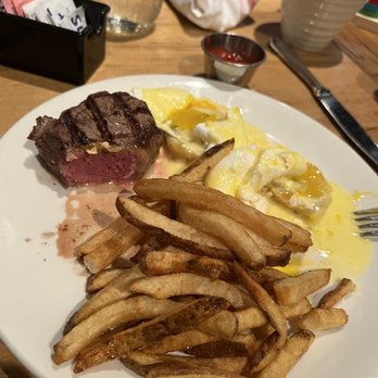 Birch Hill Tavern - Steak Benedict - with added side of fries. - New American Near Me - Glastonbury, Connecticut