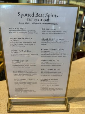 Menu photo 2 Spotted Bear Spirits Whitefish, MT Menu photo 2 Spotted Bear Spirits Whitefish, MT