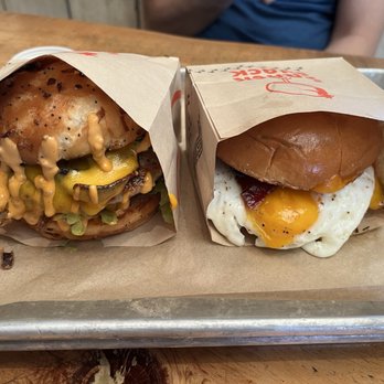 The Crack Shack - Senor Croque (left) and Bae sandwiches - Chicken Shop Near Me - Costa Mesa, California