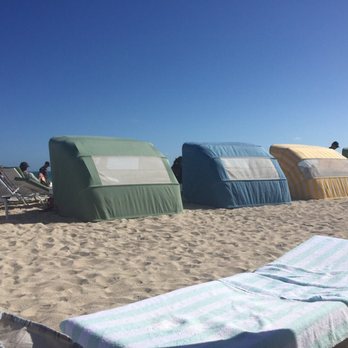 Marriott Stanton South Beach - The cabanas that block the view from the lounge chairs - $300 each! - Hotels Near Me - Miami Beach, Florida