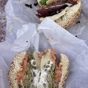 Bagels Etc. - Everything Lox Spread Bagel and pastrami and swiss everything bagel - Bagels Near Me - Washington, DC, District of Columbia