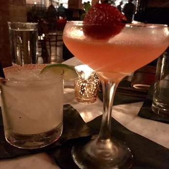 Sidecar - Spicy jalapeño mezcal margarita and Strawberry Fitzgerald - Cocktail Bars Near Me - New Braunfels, Texas